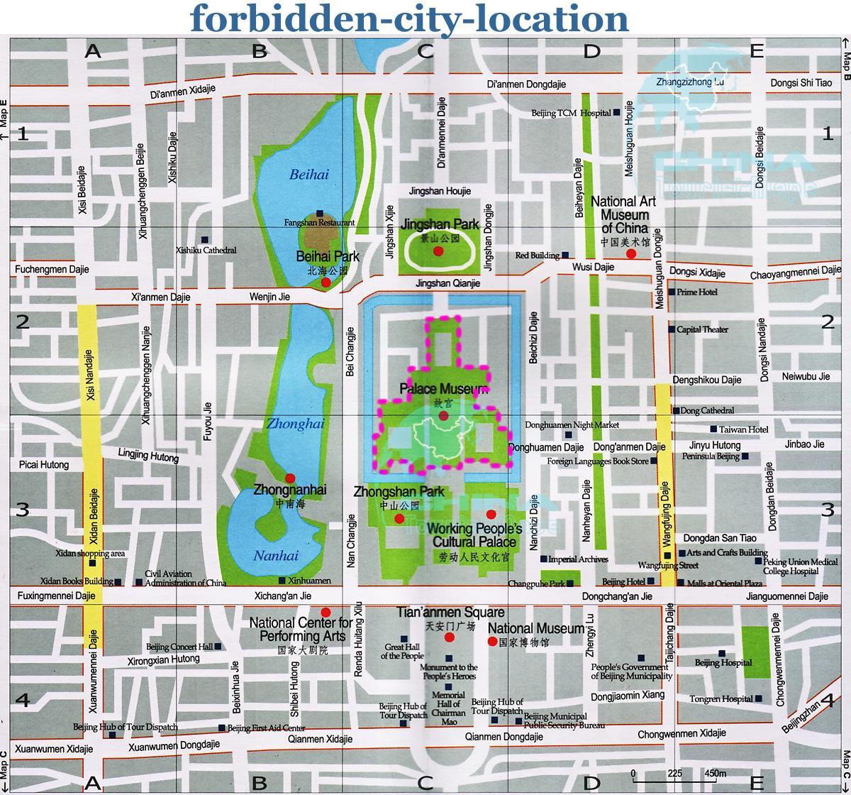 kaart forbidden city kaart üksikasjalikud