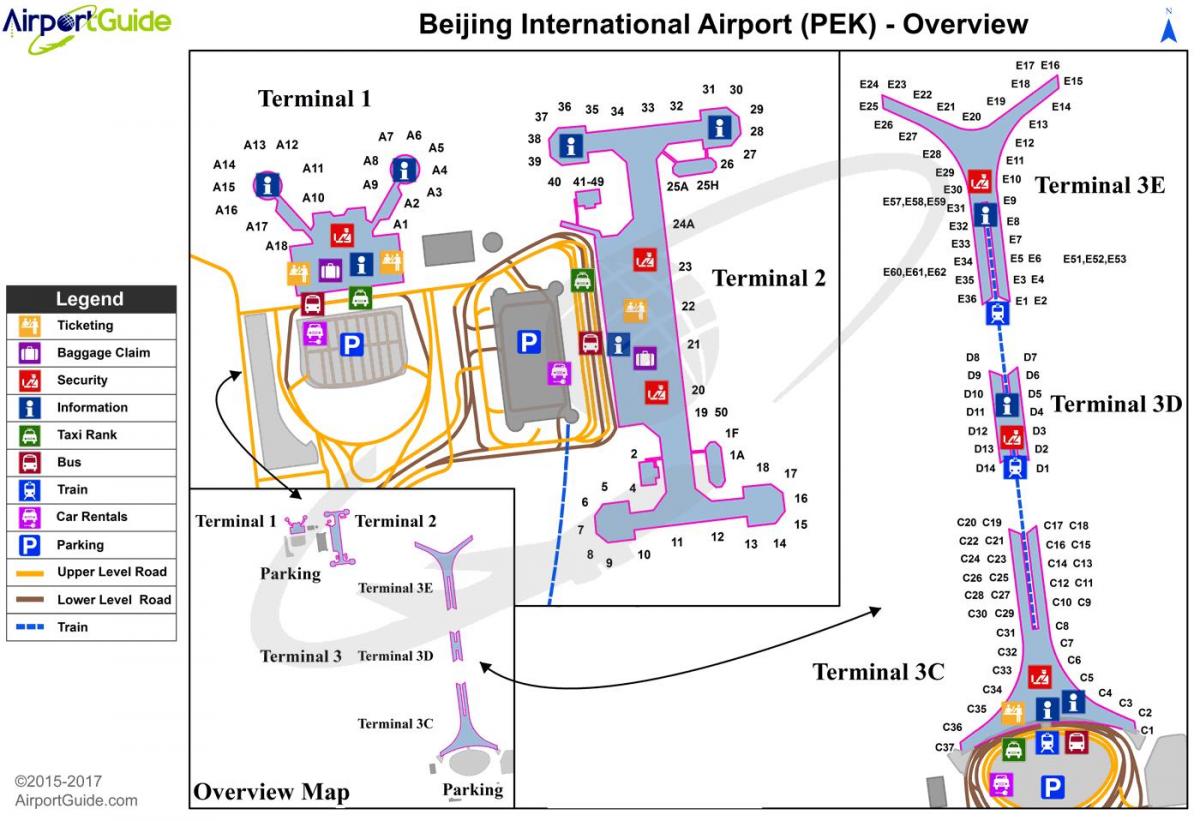 Pekingi rahvusvahelise lennujaama terminal 3 kaart