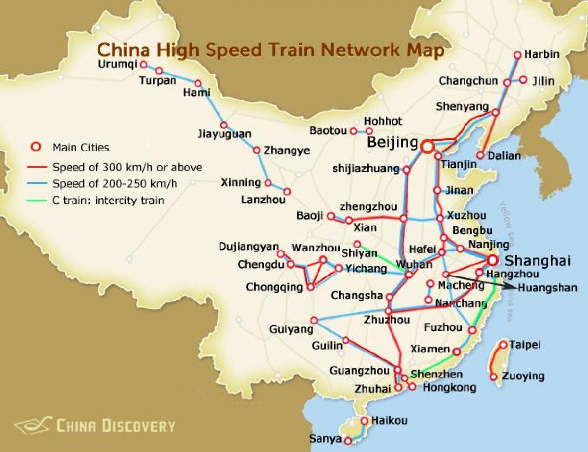 shanghai bullet train kaart