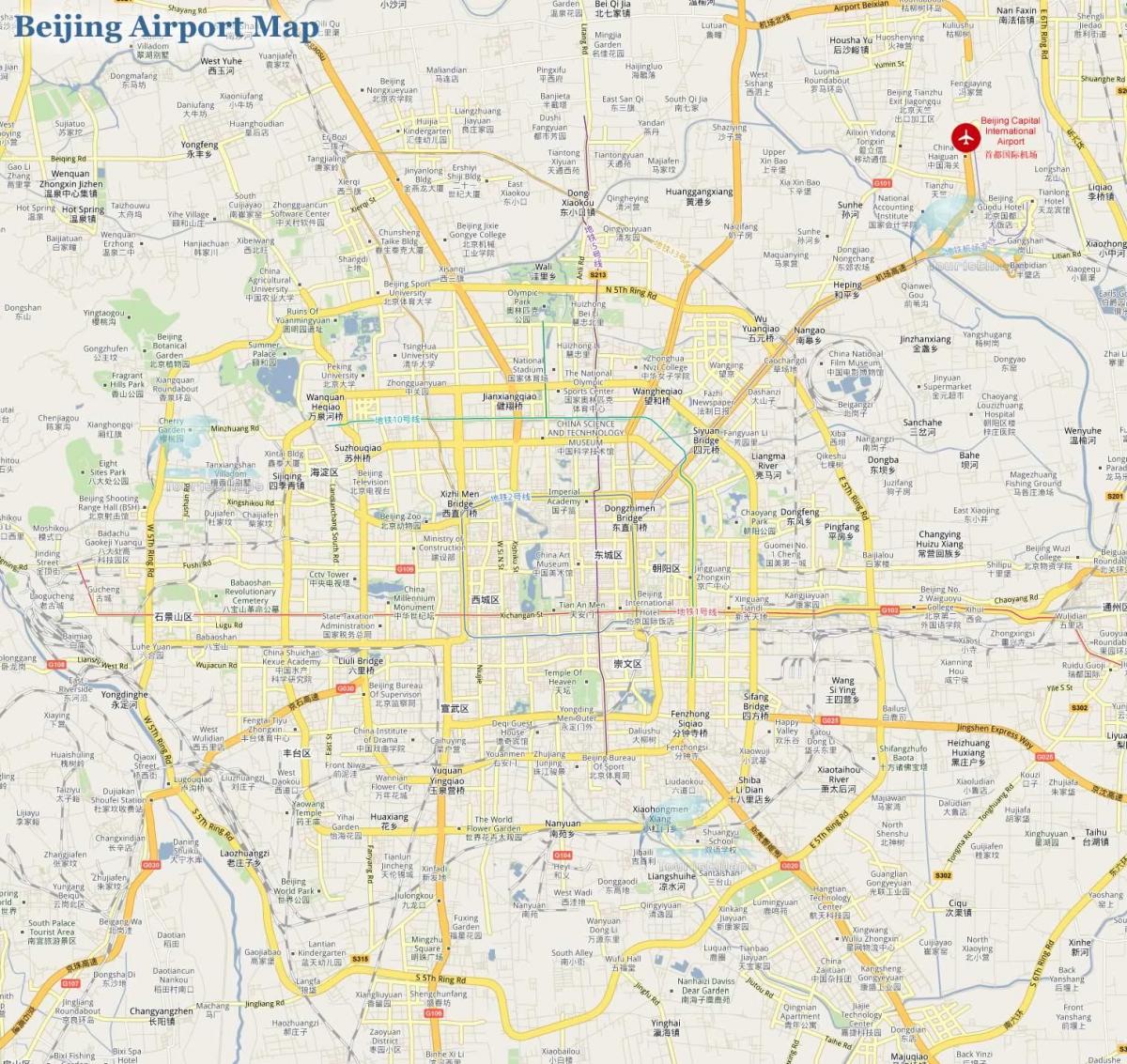 Beijing capital airport kaart