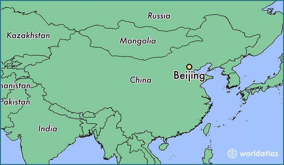 kaardil on Hiina, mis näitab Pekingi