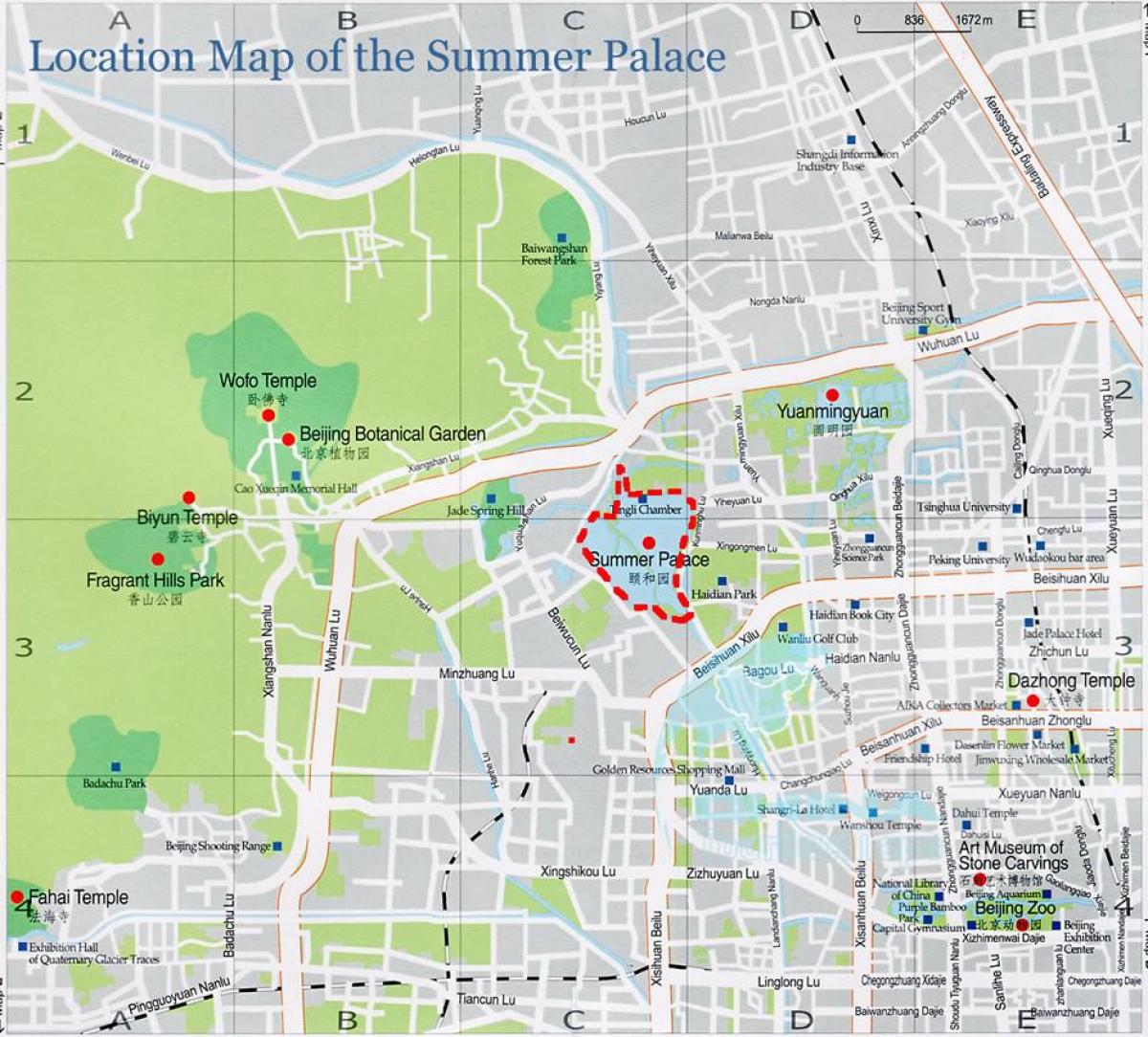 kaart summer palace Beijing