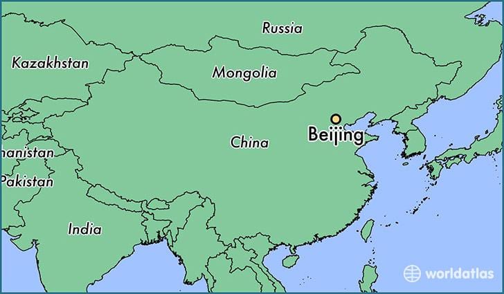kaart Beijing asukoht kaardil maailma