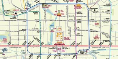 Kaart Pekingi metroo kaart, millel vaatamisväärsused